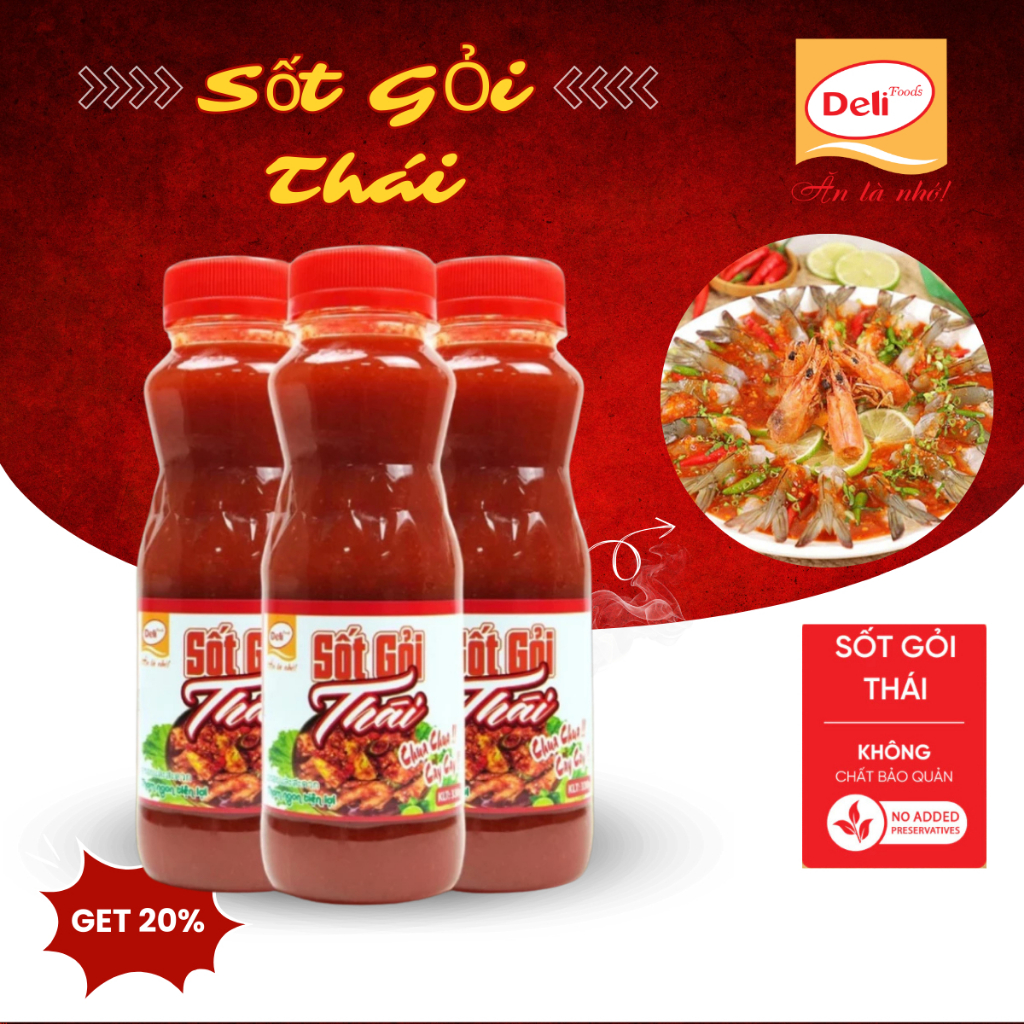 Xốt Gỏi Thái Deli Foods 330g – Xốt Trộn Chân Gà, Tai Heo, Gân Bò, Chua Ngọt Ngon Chuẩn Vị