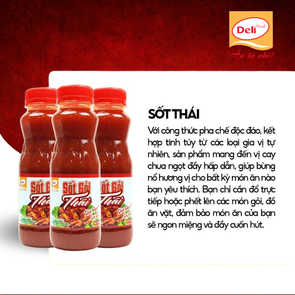 Xốt Gỏi Thái Deli Foods 330g – Xốt Trộn Chân Gà, Tai Heo, Gân Bò, Chua Ngọt Ngon Chuẩn Vị