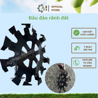 Đầu đào rãnh đất có trục gắn máy cắt cỏ 28mm, chất liệu thép và hợp kim nhôm siêu bền_ Agrimachi