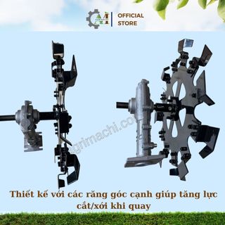 Đầu đào rãnh đất có trục gắn máy cắt cỏ 28mm, chất liệu thép và hợp kim nhôm siêu bền_ Agrimachi