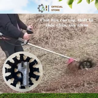 Đầu đào rãnh đất có trục gắn máy cắt cỏ 28mm, chất liệu thép và hợp kim nhôm siêu bền_ Agrimachi