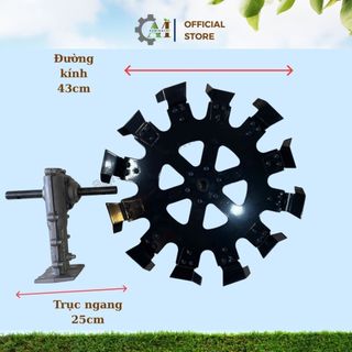 Đầu đào rãnh đất có trục gắn máy cắt cỏ 28mm, chất liệu thép và hợp kim nhôm siêu bền_ Agrimachi