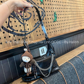 Chio 2nd- Tặng Charm - Bigsize túi Chio Da Trơn dáng Tote tặng kèm gấu byhalinh KN xích chio HS229