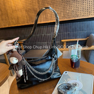 Chio 2nd- Tặng Charm - Bigsize túi Chio Da Trơn dáng Tote tặng kèm gấu byhalinh KN xích chio HS229