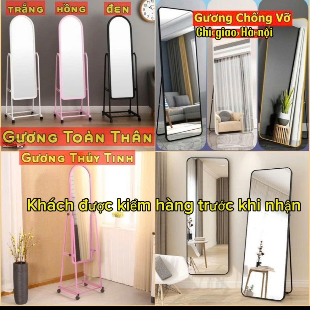 (CHỈ GIAO HÀ NỘI) GƯƠNG SOI DI ĐỘNG TOÀN THÂN CHỐNG VỠ CỰC NÉT HÀNG LOẠI 1 KHỔ 34X146CM Mamababyvn