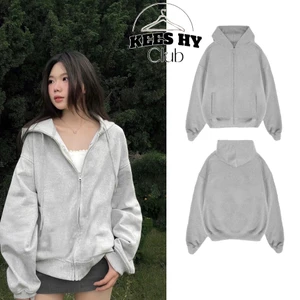 Áo Khoác Hoodie Zip Trơn Keeshy Form Basic Chất Cotton Nỉ Bông Cao Cấp Không Xù Nam Nữ