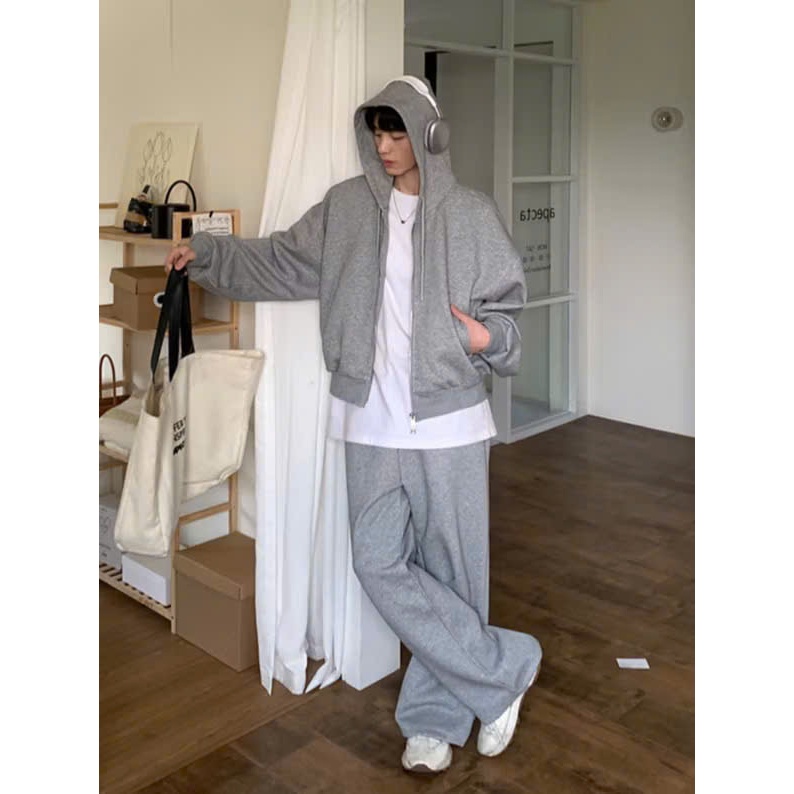 Áo Khoác Hoodie Zip Trơn Keeshy Form Basic Chất Cotton Nỉ Bông Cao Cấp Không Xù Nam Nữ