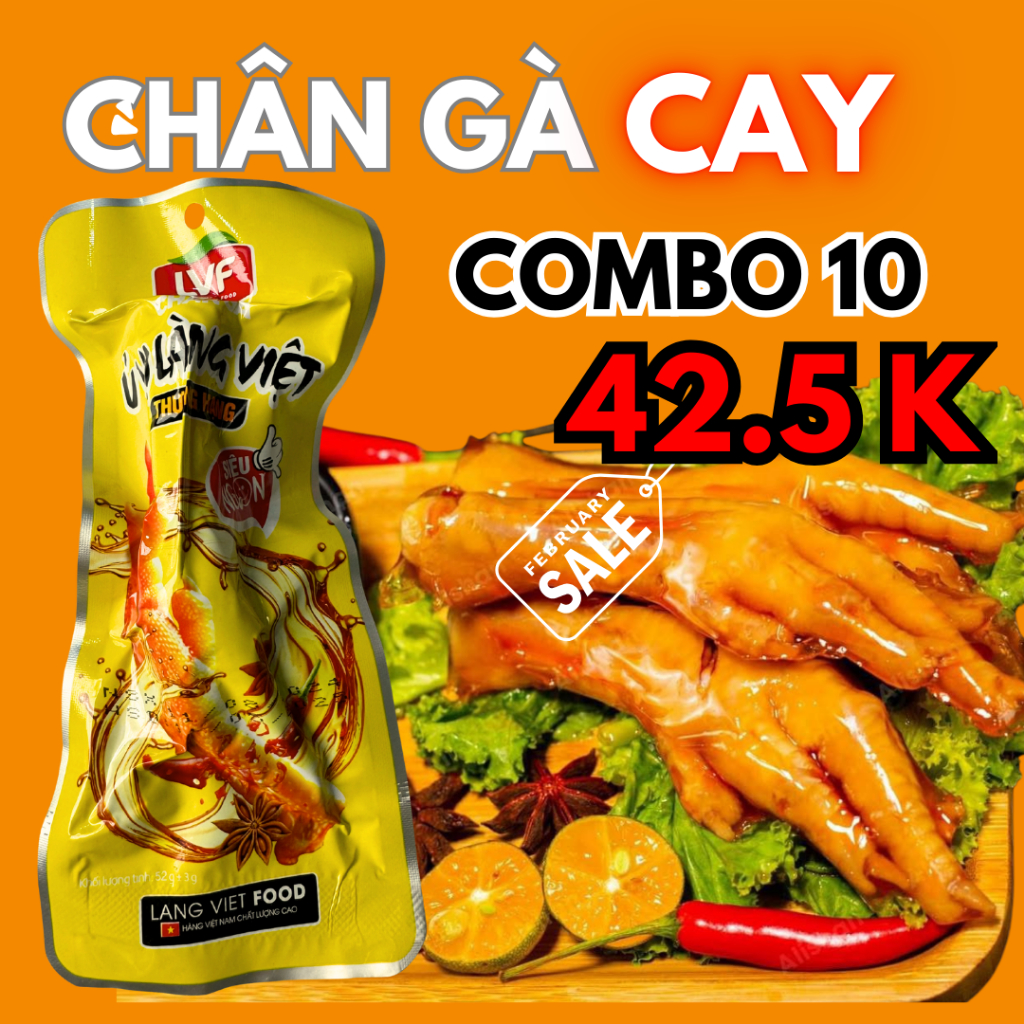 COMBO 10 CHÂN GÀ Ủ VI CAY MÀU VÀNG