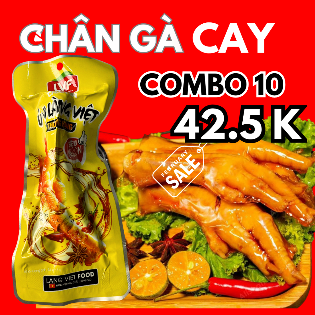COMBO 10 CHÂN GÀ Ủ VI CAY MÀU VÀNG