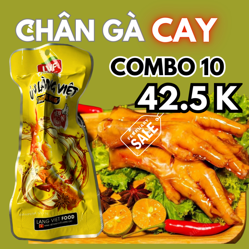 COMBO 10 CHÂN GÀ Ủ VI CAY MÀU VÀNG