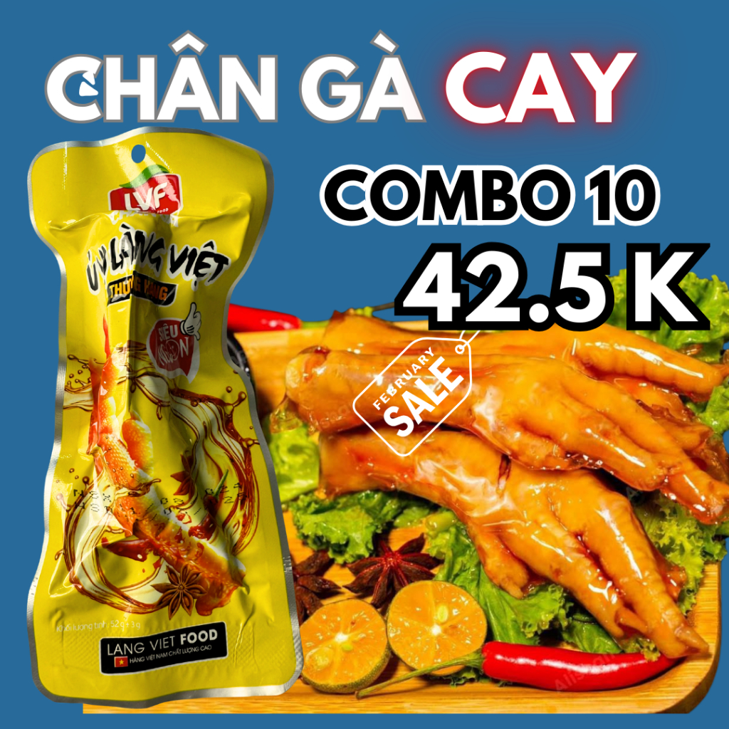 COMBO 10 CHÂN GÀ Ủ VI CAY MÀU VÀNG