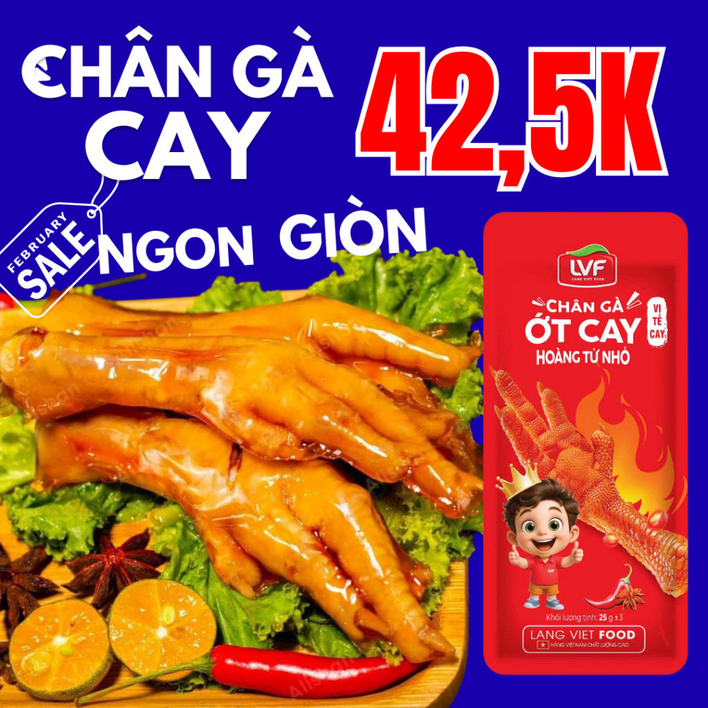 COMBO 10 CHÂN GÀ HOÀNG TỬ NHỎ MÀU ĐỎ CAY