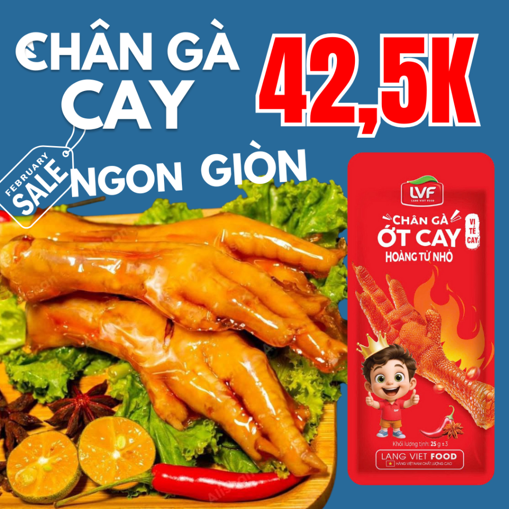 COMBO 10 CHÂN GÀ HOÀNG TỬ NHỎ MÀU ĐỎ CAY