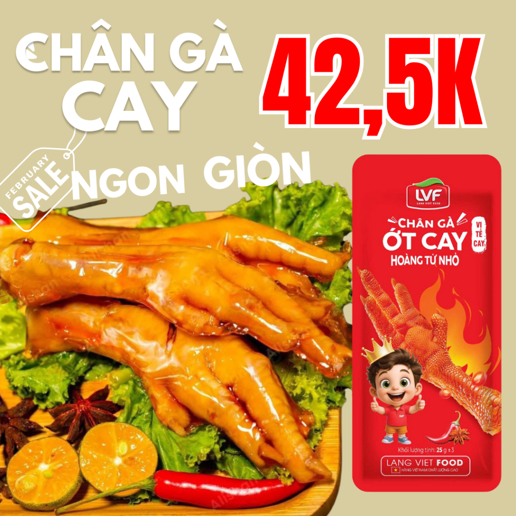 COMBO 10 CHÂN GÀ HOÀNG TỬ NHỎ MÀU ĐỎ CAY