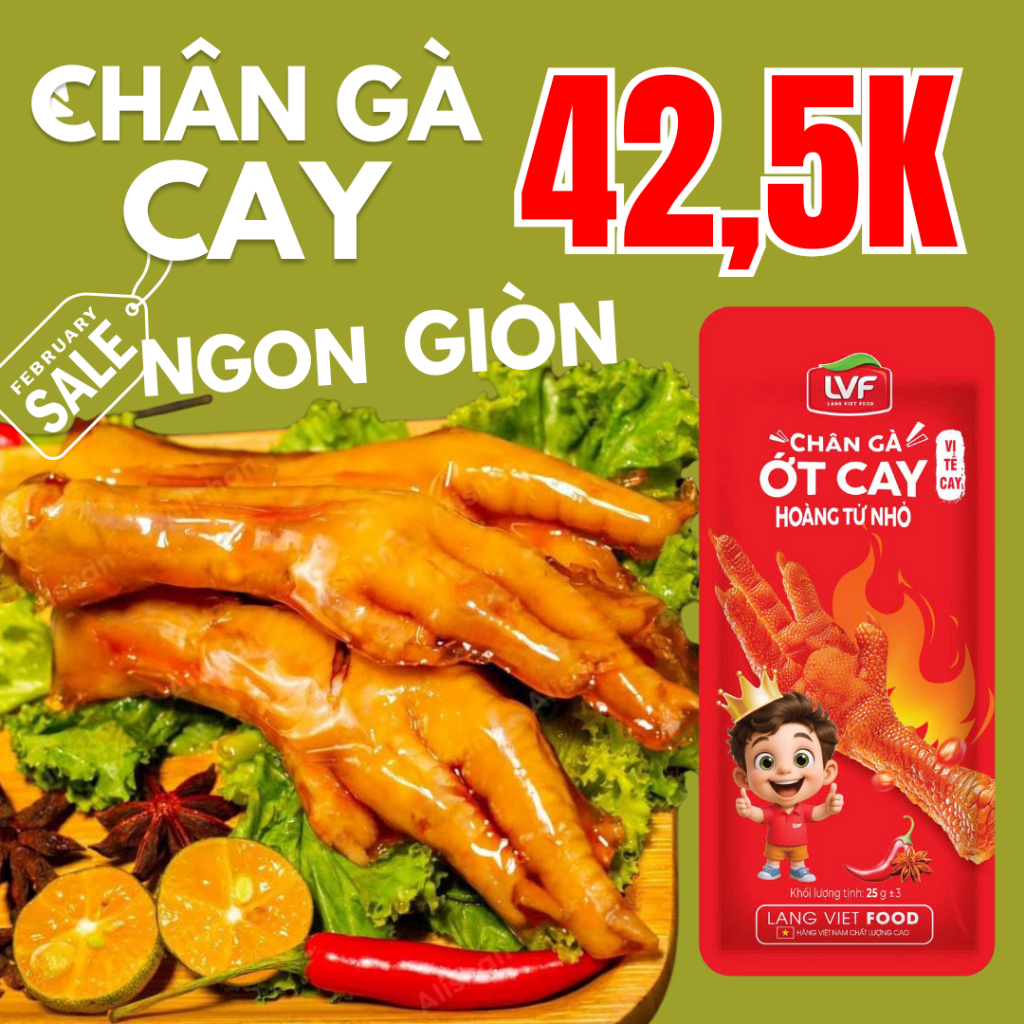 COMBO 10 CHÂN GÀ HOÀNG TỬ NHỎ MÀU ĐỎ CAY