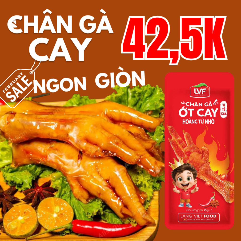 COMBO 10 CHÂN GÀ HOÀNG TỬ NHỎ MÀU ĐỎ CAY