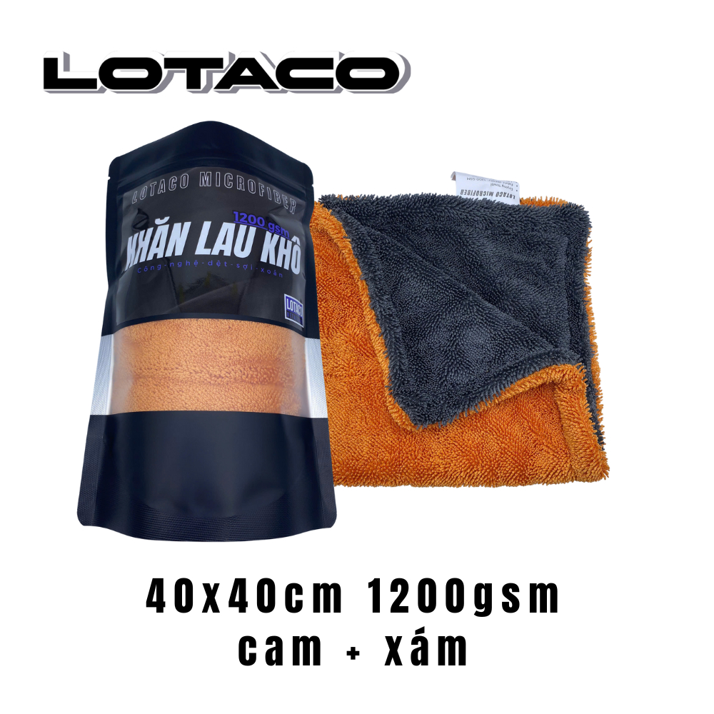 Khăn lau ô tô SIÊU DÀY Lotaco cao cấp siêu hút nước dệt sợi xoắn chuyên dụng 1000/1200GSM Twist Loop | BigBuy360 - bigbuy360.vn