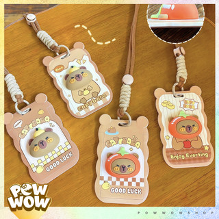 Bao Đựng Thẻ Nhân Viên Kèm Dây Đeo Polyester Phong Cách Hoạ Tiết Nổi Khối 3D Animal Hình Thú Panda Capybara Thú Vị