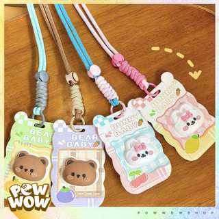 Bao Đựng Thẻ Nhân Viên Kèm Dây Đeo Polyester Phong Cách Hoạ Tiết Nổi Khối 3D Animal Hình Thú Panda Capybara Thú Vị
