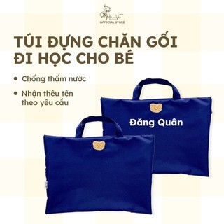 Túi đựng chăn gối đi học, túi đựng mền, túi xách, túi trữ đồ vải chống thấm Hân Võ 35x50x15cm, phong cách Hàn Quốc