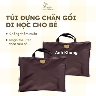Túi đựng chăn gối đi học, túi đựng mền, túi xách, túi trữ đồ vải chống thấm Hân Võ 35x50x15cm, phong cách Hàn Quốc