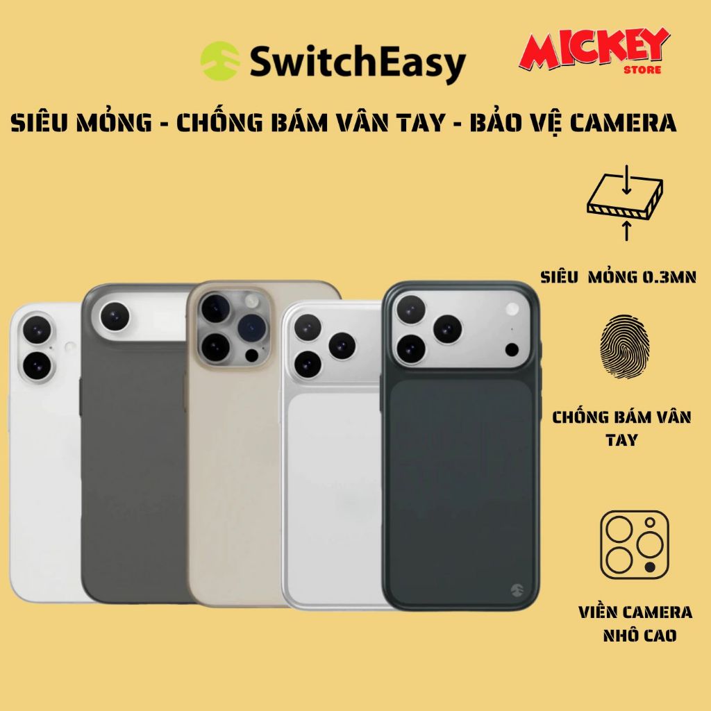 Ốp siêu mỏng lưng mờ SwitchEasy cho IPhone 17promax 17pro 17air 14promax 15promax 16pro 16promax