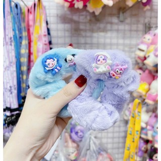 Scrunchies cột tóc lông mềm mịn charm mini colorful dễ thương màu sắc pastel