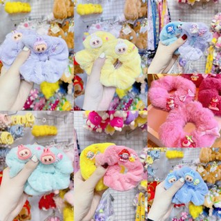 Scrunchies cột tóc lông mềm mịn charm mini colorful dễ thương màu sắc pastel