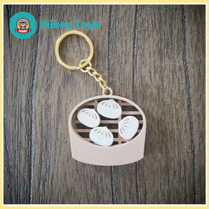 Móc Khóa Bánh Bao Dim Sum 3D Cute – Móc Khóa Con Vật Dễ Thương, Fidget Giải Stress, Quà Tặng Xinh Xắn