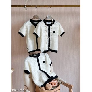 Áo Len Cardigan Ngắn Tay Trắng Trơn Basic QCCC Cao Cấp