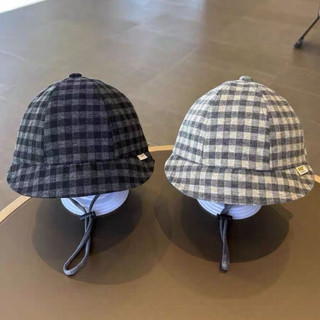 Mũ bucket có quai đeo kẻ caro cho bé trai bé gái từ 5-24 tháng