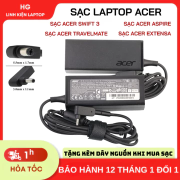 Acer Foot Laptop Charger Aspire Extensa TravelMate – 1.1 mm, 1.7 mm