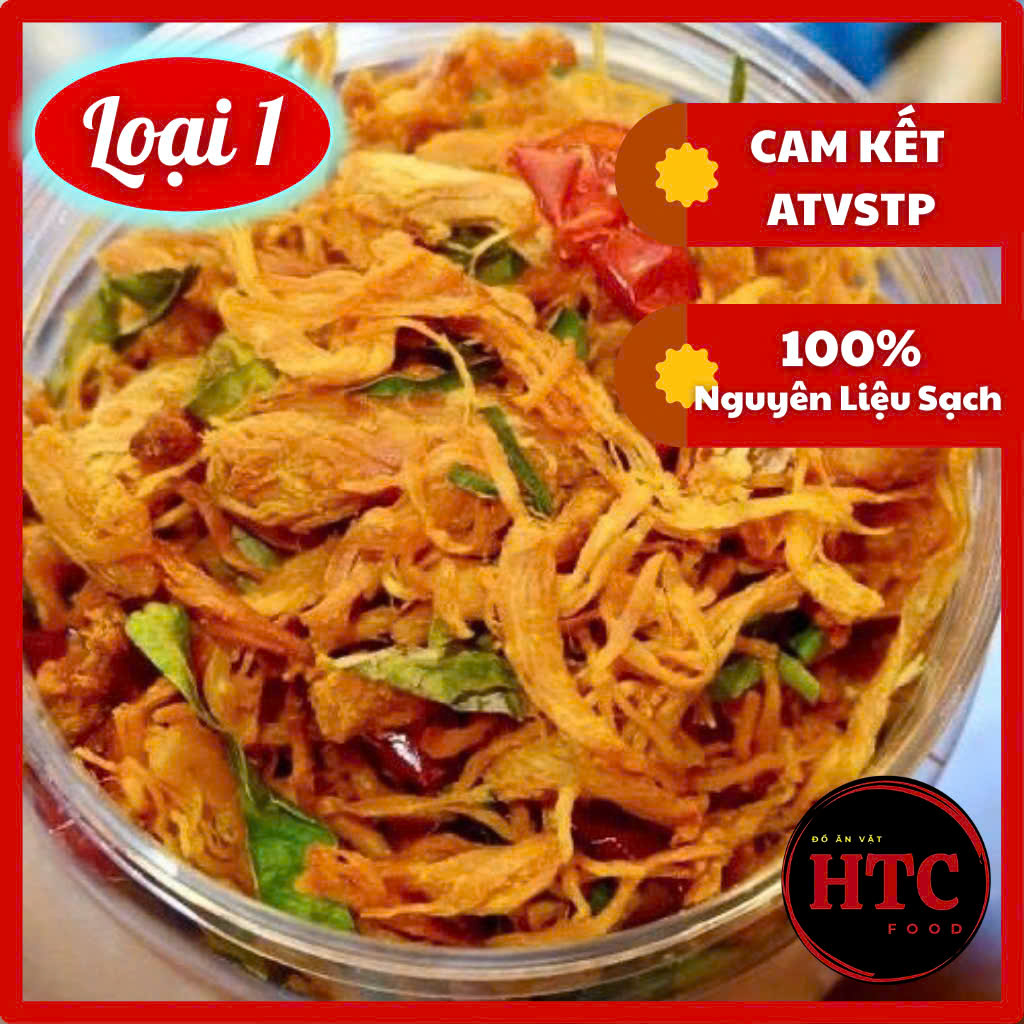 Khô gà lá chanh sấy ăn liền loại 1 nhà làm sạch sẽ an toàn, gà khô sấy ăn vặt chất lượng, HTC Food