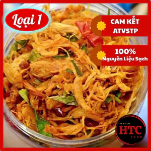 Khô gà lá chanh sấy ăn liền loại 1 nhà làm sạch sẽ an toàn, gà khô sấy ăn vặt chất lượng, HTC Food