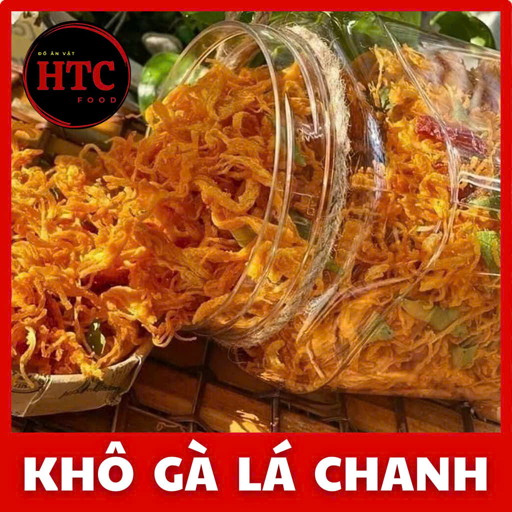 Khô gà lá chanh sấy ăn liền loại 1 nhà làm sạch sẽ an toàn, gà khô sấy ăn vặt chất lượng, HTC Food
