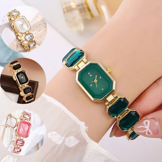 Đồng Hồ Nữ Thời Trang Cao Cấp Mặt Lục Giác Dây Đá Nhiều Màu Sang Trọng – DH47