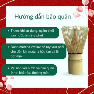 Chổi Đánh Trà Chasen Trắng Cao Cấp Bằng Tre Đánh Bông Tan Bột Trà Dễ Dàng Vệ Sinh Loại 100 Chân