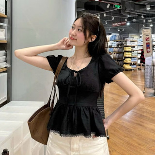 Áo nữ kiểu basic tay phồng nhẹ cổ tròn chất thun mỏng mát 3 màu VANISA CT448