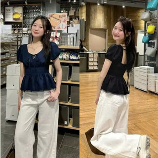 Áo nữ kiểu basic tay phồng nhẹ cổ tròn chất thun mỏng mát 3 màu VANISA CT448
