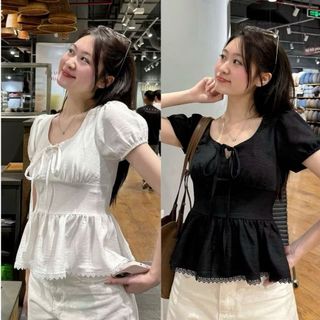 Áo nữ kiểu basic tay phồng nhẹ cổ tròn chất thun mỏng mát 3 màu VANISA CT448