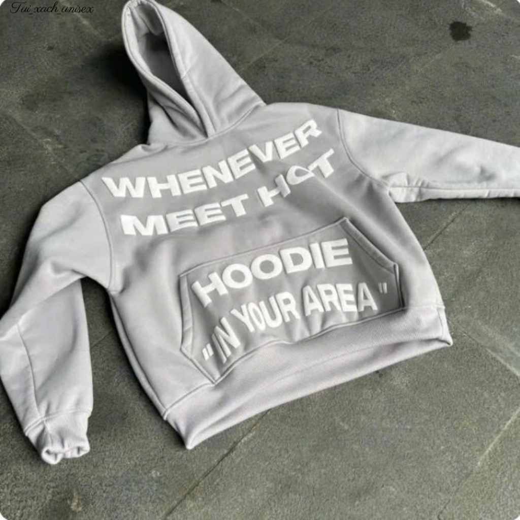 Áo khoác nam Hoodie WHENEVER Nỉ Bông IN NỔI Form Rộng Nữ mùa đông cặp đôi Unisex dáng boxy  UNISEX 02 SSL