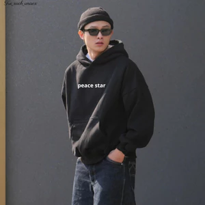 Áo hoodie nam dài tay fom rộng unisex in chữ peace star mặc cặp gia đình 3 màu size 35-68KG C1