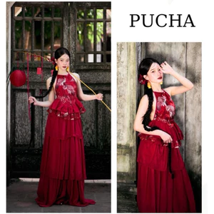 🔥Sét áo yếm tầng phối chân váy tầng (yếm múa, chụp sen, chụp Tết, Huế, Hội An, chụp Trung Thu studio cực xinh)