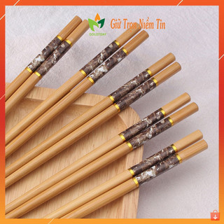 Combo 5 vỉ đũa tre vân đá tự nhiên cao cấp kháng khuẩn dùng hàng ngày