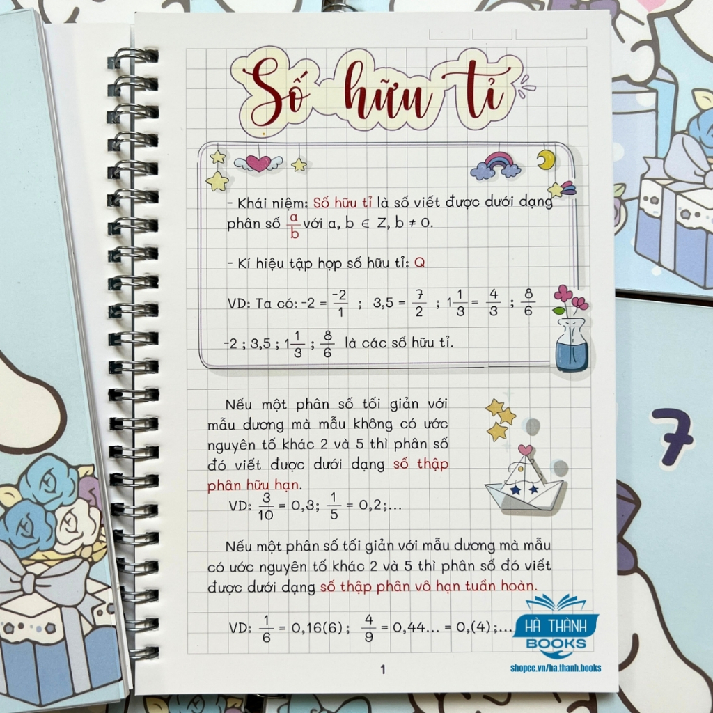 Sổ tay take note Toán lớp 7 – Tóm tắt kiến thức, công thức trọng tâm, giúp học sinh ôn tập hiệu quả