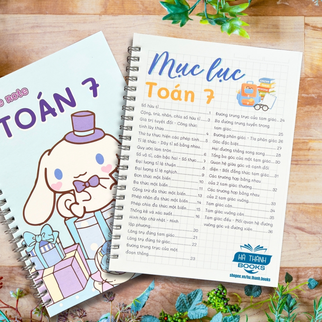 Sổ tay take note Toán lớp 7 – Tóm tắt kiến thức, công thức trọng tâm, giúp học sinh ôn tập hiệu quả