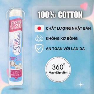 [140 Miếng] Bông Tẩy Trang SILCA JAPAN Cotton Tự Nhiên Mềm Mịn, Không Xơ Bông Thấm Hút Nhanh.