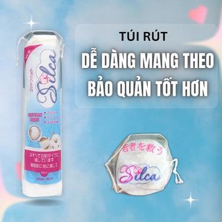 [140 Miếng] Bông Tẩy Trang SILCA JAPAN Cotton Tự Nhiên Mềm Mịn, Không Xơ Bông Thấm Hút Nhanh.