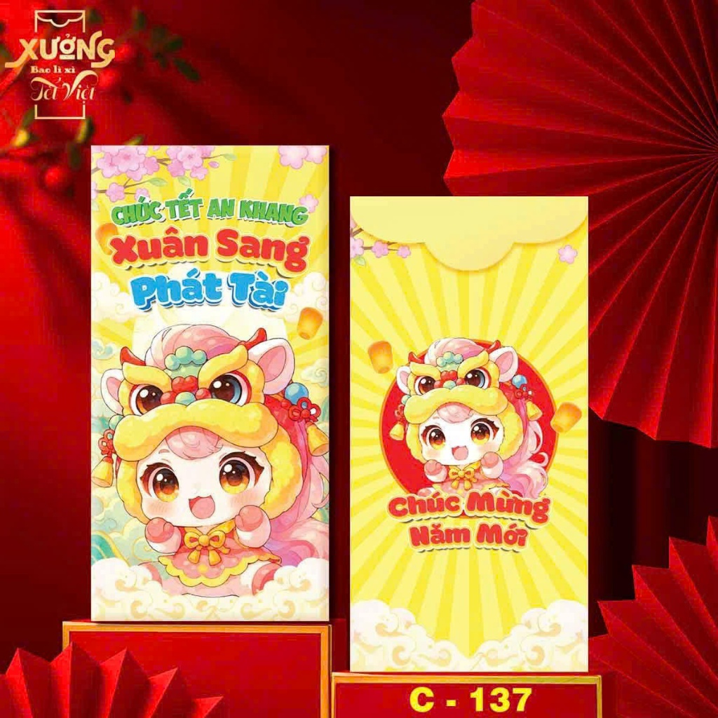 Lì Xì Tết Việt Nam Lì Xì Bính Ngọ Truyền Thống Hình Ngựa Chibi Dễ Thương Màu Sắc Tươi Sáng - Đồ Chơi Cho Bé PUKAPI