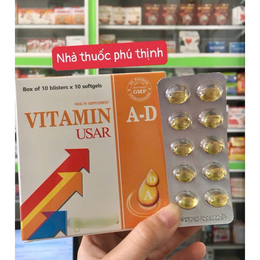 ✅[Chính Hãng] vitamin AD hộp 100 viên, hỗ trợ sáng mắt giảm mỏi và mờ mắt (hàng date mới)